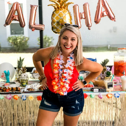 10/20/50pcs Hawaiian Flower Wreath Necklace Summer Tropical Birthday Party Decoration Luau Wedding Artificial Flower Garland Lei Beauty World Shop