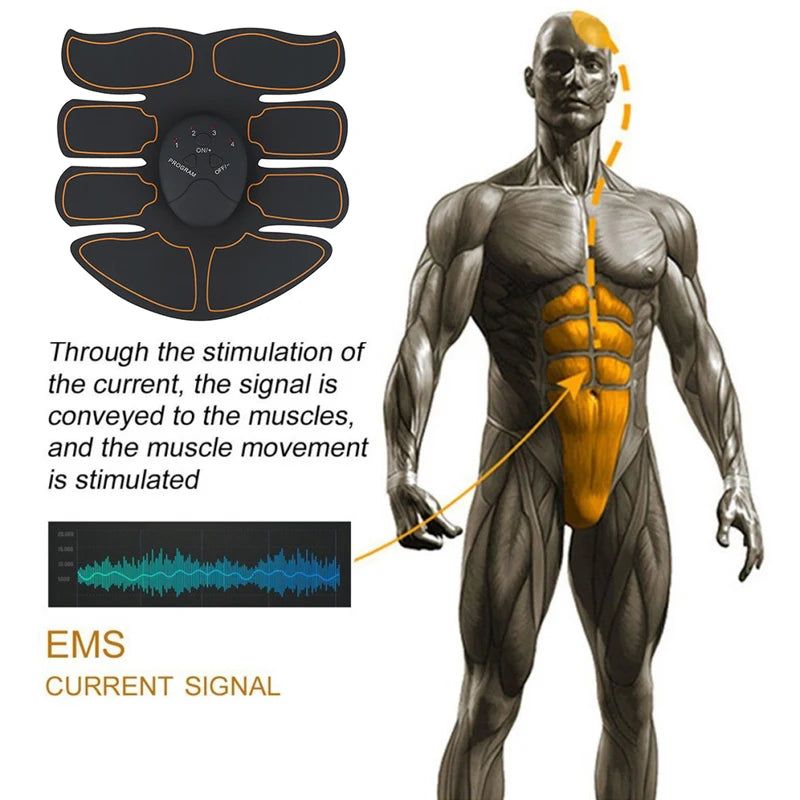 Electric Muscle Stimulator EMS Wireless Buttocks Hip Trainer Abdominal ABS Stimulator Fitness Body Slimming Massager Beauty World Shop