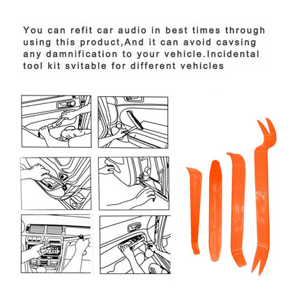 4pcs/Set Portable Car Panel Removal Tool Kit Nail Puller Radio Audio Door Pry Repair Clip Trim Dash Removal Installer Hand Tool Beauty World Shop
