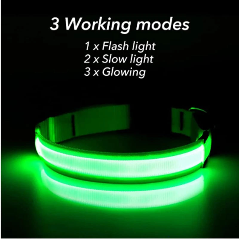 Usb Charging Glowing Dog Collar With Pendant Detachable Luxury Led Light Bright For Small Dogs Cat Night Safety Collar Wholesale Beauty World Shop