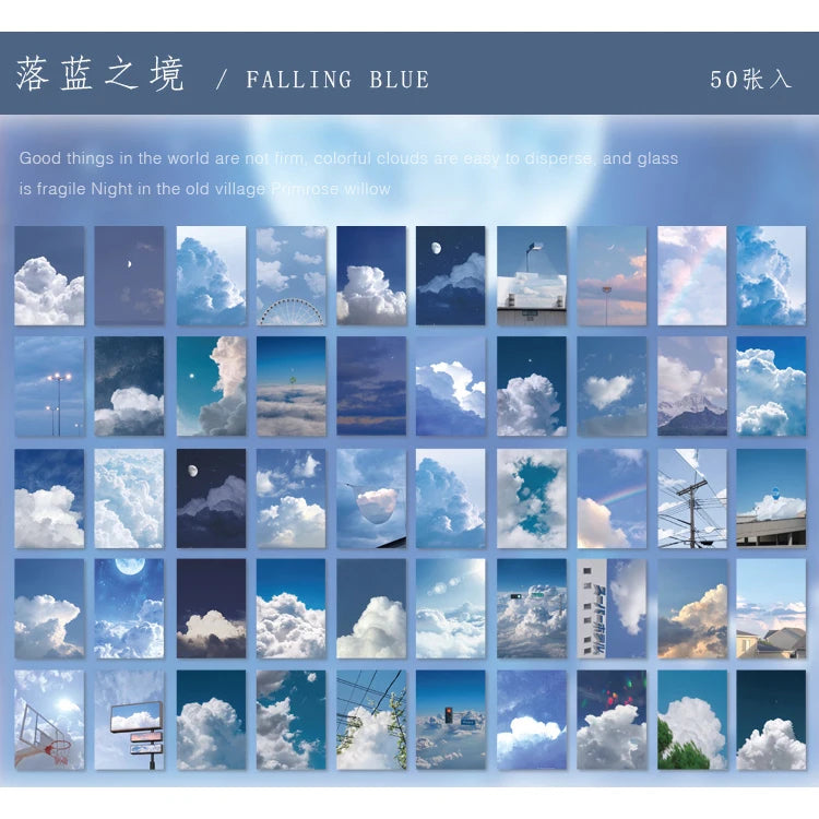 Yoofun 50 Sheets Natural Scenery&Art Paintings Stationery Stickers Book Aesthetic Landscape Cute Scrapbooking Planner Journaling Beauty World Shop