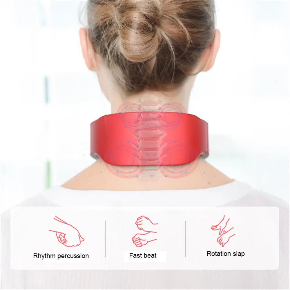 Electric Neck and Shoulder Pulse Massager 6 Mode 9 Levels Adjustable Cervical Vertebra Relax Pain Relief Kneading Machine Beauty World Shop