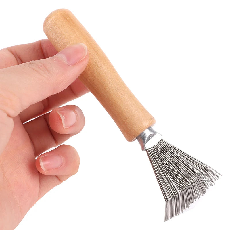 1PCS Wooden Comb Cleaner Delicate Cleaning Removable Hair Brush Comb Cleaner Tool Handle Embeded Tool Beauty World Shop