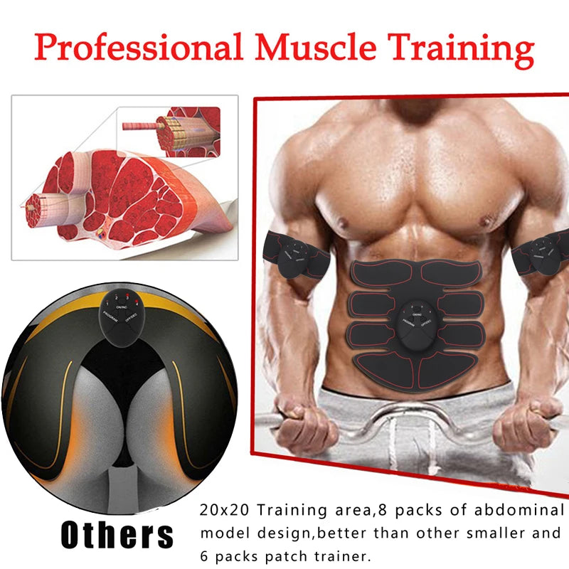 Electric Muscle Stimulator EMS Wireless Buttocks Hip Trainer Abdominal ABS Stimulator Fitness Body Slimming Massager Beauty World Shop