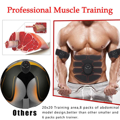 Electric Muscle Stimulator EMS Wireless Buttocks Hip Trainer Abdominal ABS Stimulator Fitness Body Slimming Massager Beauty World Shop