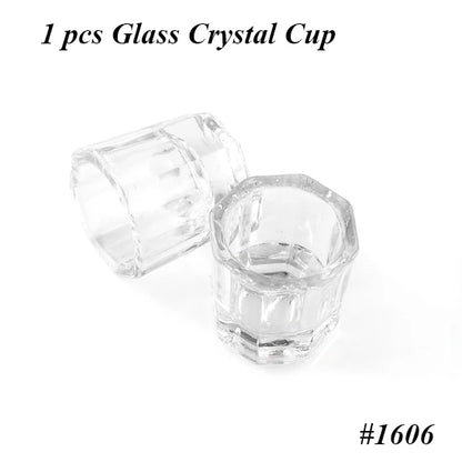 1pcs Nail Crystal Glass Nail Cup Acrylic Liquid Dappen Dish Clear Bowl Nail Powder Holder Container Equipment  Tools Beauty World Shop