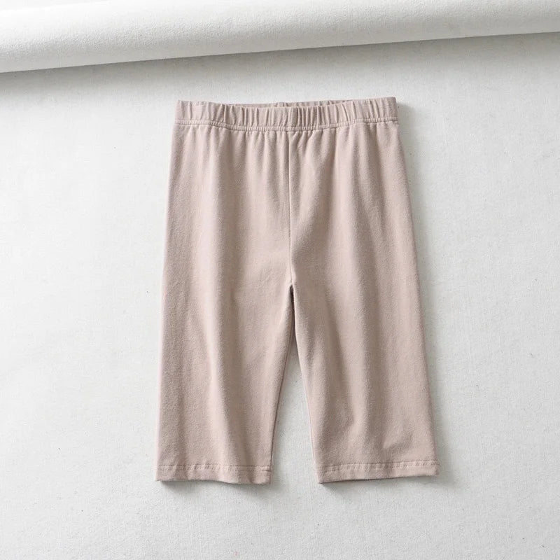 sexy women cotton high waist elastic pure color slim Knee-Length biker shorts female Beauty World Shop