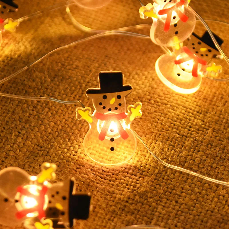 2M 20LED Santa Claus Snowflake LED Light String Christmas Decoration For Home Xmas Tree Ornament 2025 Navidad Kids Gift New Year Beauty World Shop