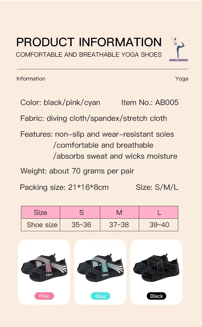 Kyncilor Professional Non-slip Gym Yoga Shoes Flat Soft Anti-slip Sole Ballet Fitness Dance Shoes Pilates Yoga Shoes Socks Beauty World Shop