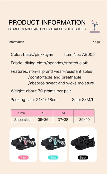 Kyncilor Professional Non-slip Gym Yoga Shoes Flat Soft Anti-slip Sole Ballet Fitness Dance Shoes Pilates Yoga Shoes Socks Beauty World Shop