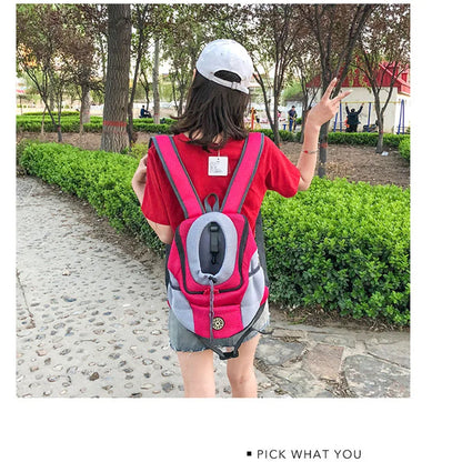 Outdoor Pet Dog Carrier Bag Portable Travel Backpack  Front Bag Double Shoulder Mesh Backpack Head Carrying Bags For Cat Beauty World Shop