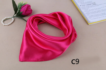 WZCX 60*60cm Women Solid Color Silk Scarf Spring Autumn Fashion New Simple Square Scarfs For Ladies Female Scarf Beauty World Shop