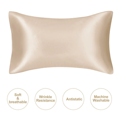 JuwenSilk silky stain pillowcase silky pillowcase natural silk pillowcase mulberry silk pillow case standard queen k Beauty World Shop