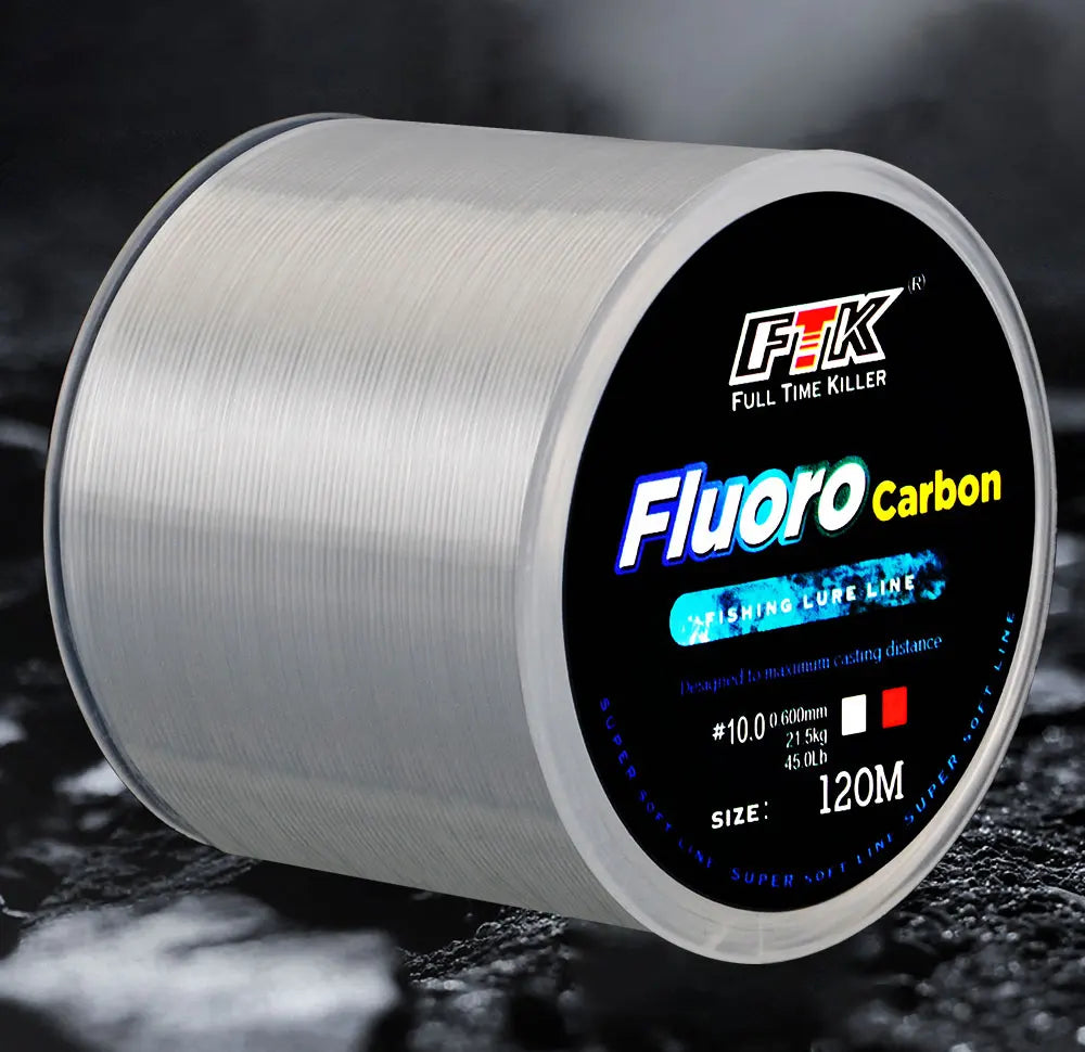 120M Fluorocarbon Coating Fishing Line 0.20mm-0.60mm 7.15LB-45LB Carbon Fiber Leader Line Fishing Lure Wire Sinking Line Japan Beauty World Shop