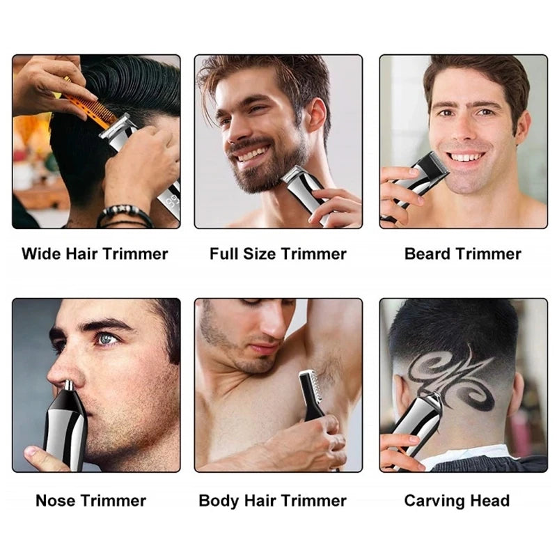 Original Kemei Digital Display All In One Hair Trimmer For Men Eyebrow Beard Trimmer Electric Hair Clipper Grooming Kit Haircut Beauty World Shop