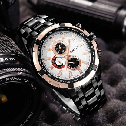 CURREN 8023 Quartz Watch Men Waterproof Sport Military Watches Mens Business Stainless Steel Wristwatch Male Clock reloj hombre Beauty World Shop