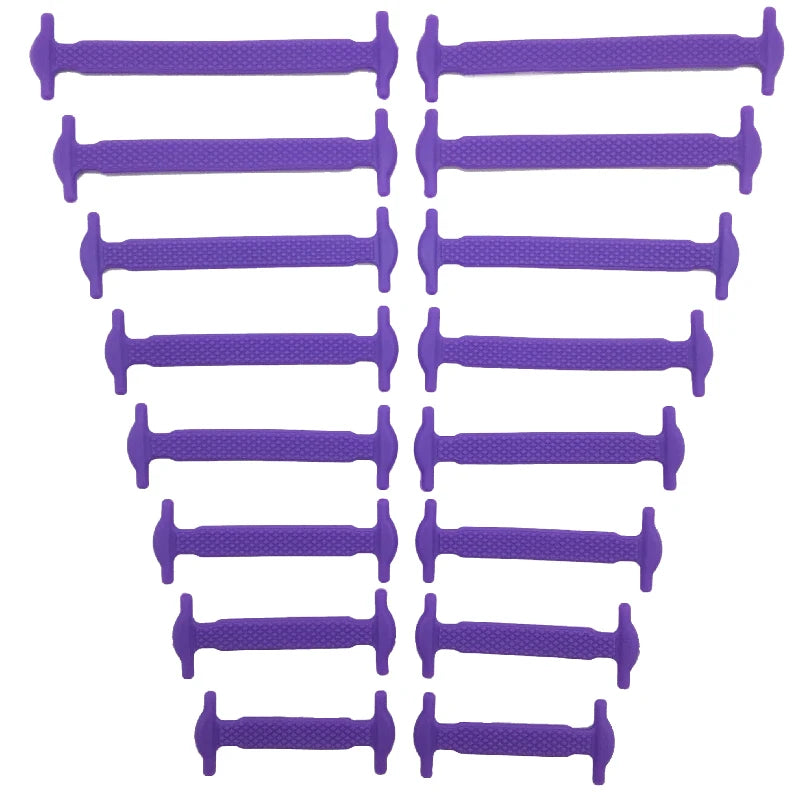 16pcs/lot Silicone Shoelaces No Tie Shoelaces 12 colors Elastic Lace Shoelace Creative Lazy Silicone Laces Rubber Lace Beauty World Shop
