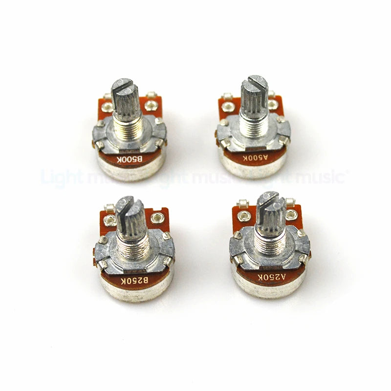 2pcs A500K B500K A250K B250K Potentiometer Splined Small Pot Electric Guitar Bass Effect Amp Tone Volume 15mm 18mm Shaft Parts Beauty World Shop