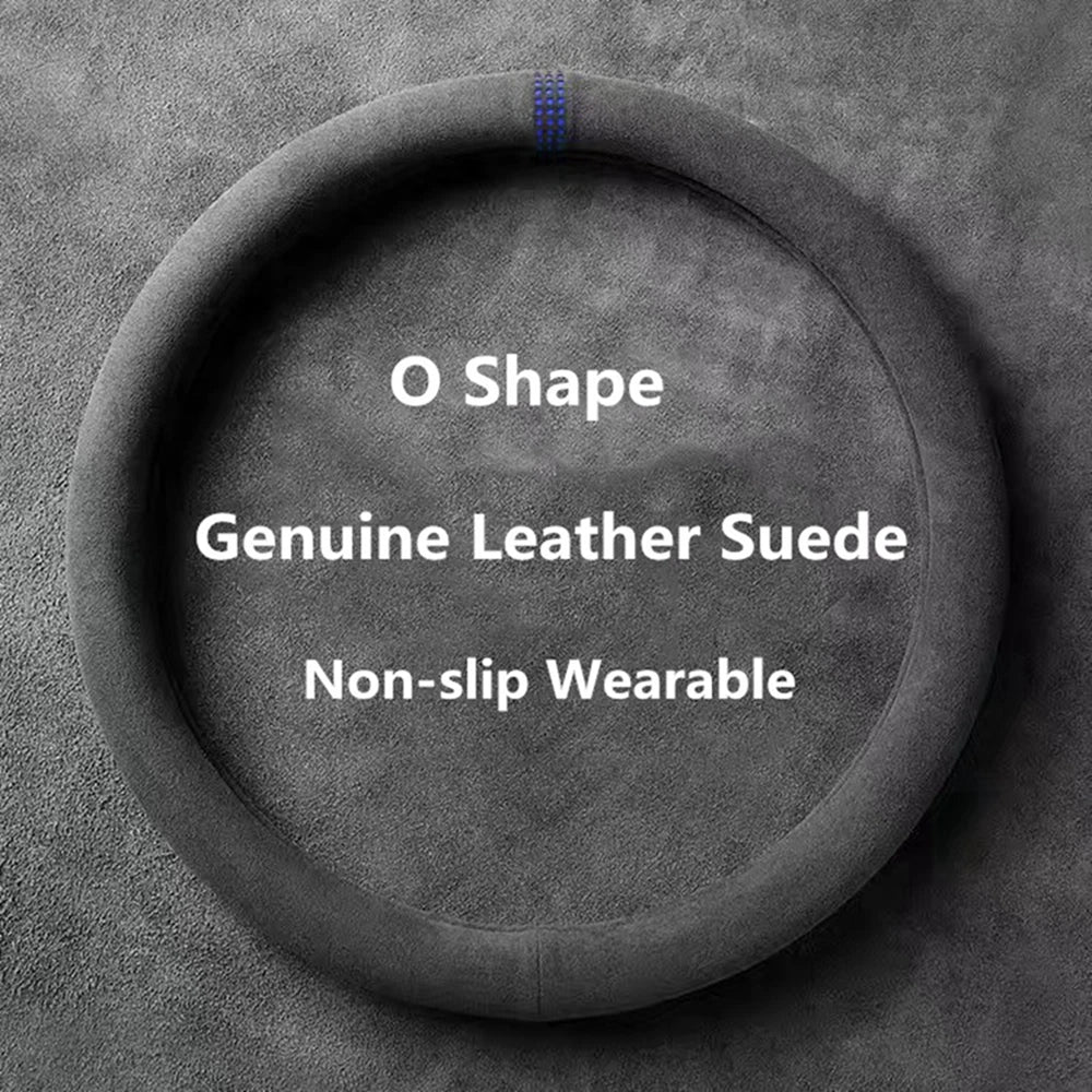 38cm Suede Leather Car Steering Wheel Cover Wear-Resistant For BMW E90 F01 F06 F10 F15 F16 F20 F21 F25 F26 F30 F32 F82 M3 G20 X5 Beauty World Shop