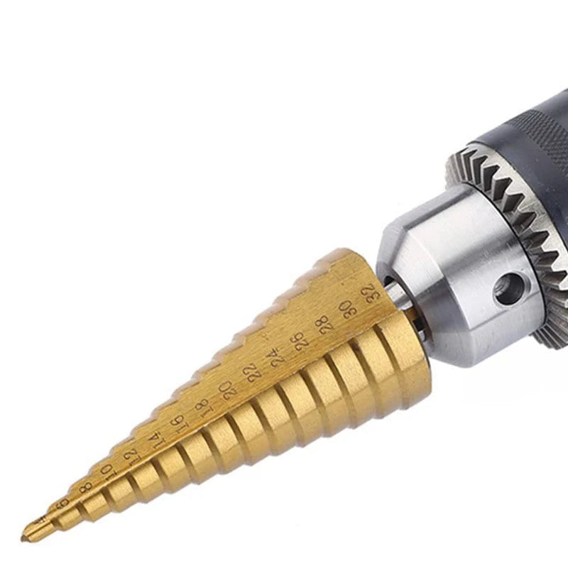 4-32 mm 4-20 mm HSS Titanium Coated Step Drill Bit High Speed Steel Metal Wood Hole Cutter Cone Drilling Tool Beauty World Shop