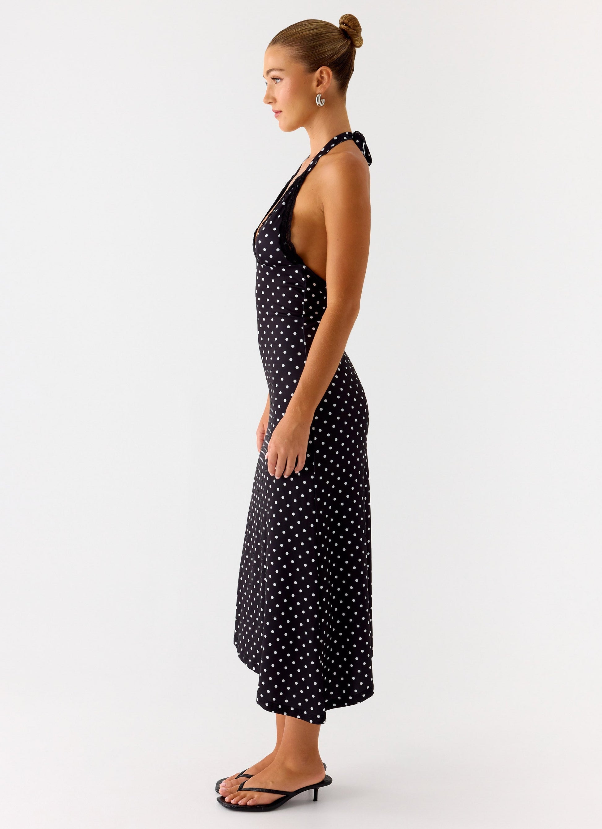 Illuminate Halter Midi Dress - Black Polkadot Peppermayo Exclusive