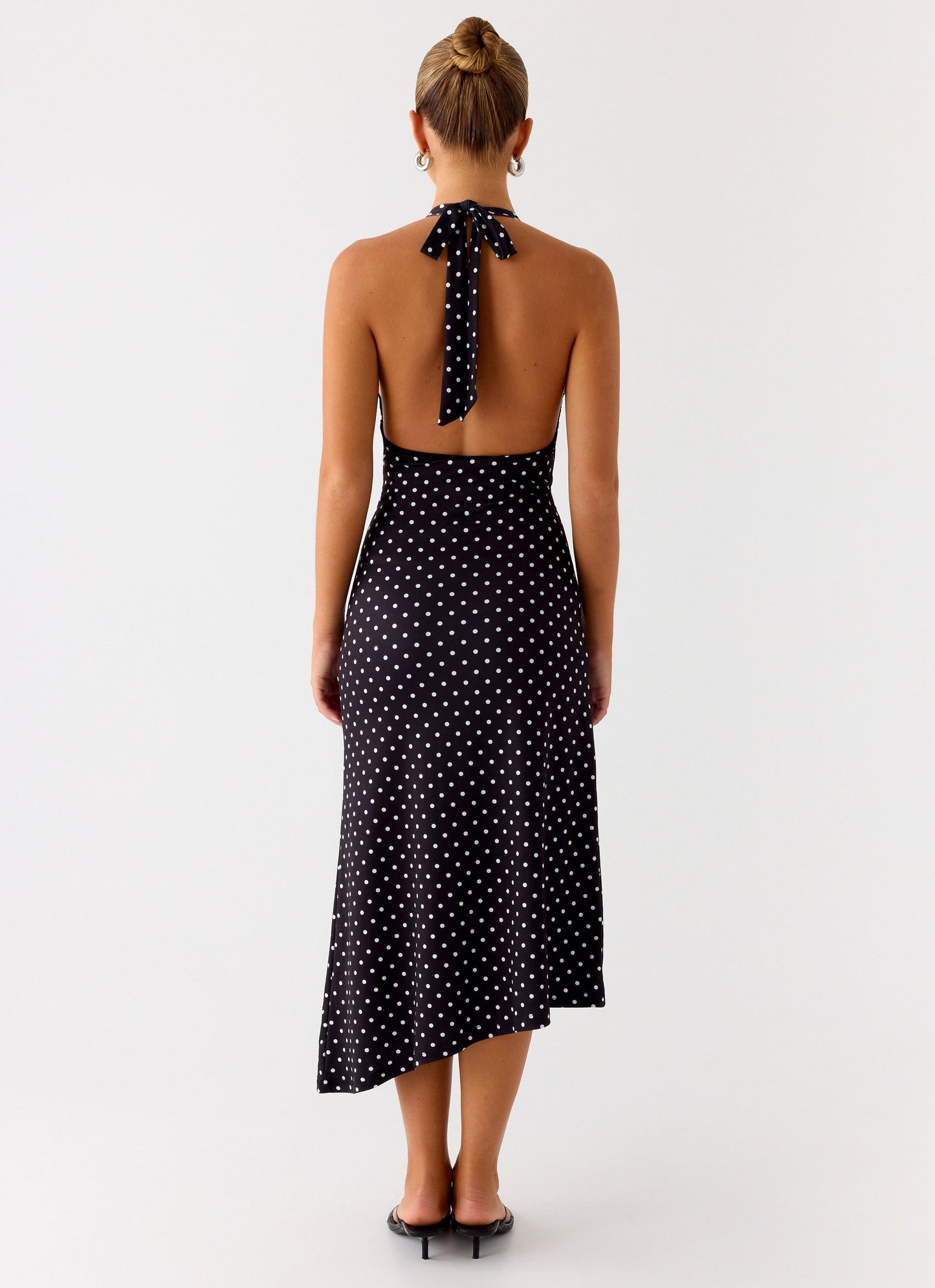 Illuminate Halter Midi Dress - Black Polkadot Peppermayo Exclusive