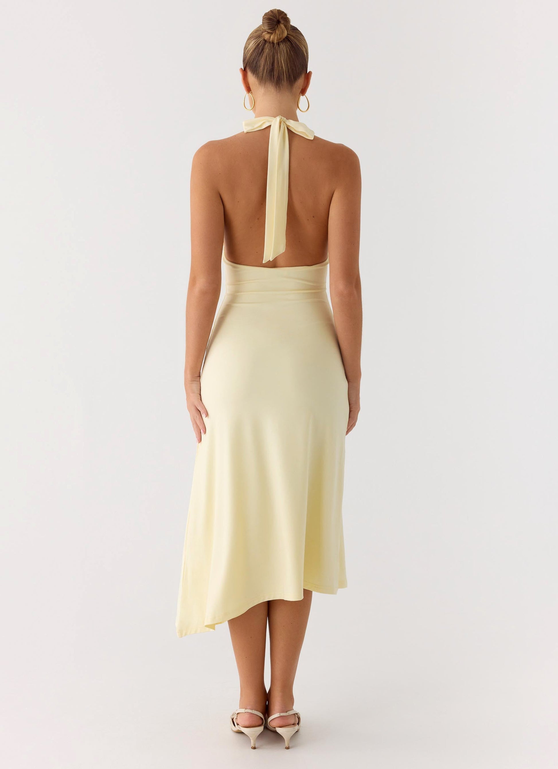 Illuminate Halter Midi Dress - Butter Yellow Peppermayo Exclusive