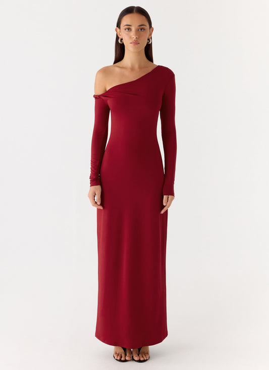 Jordana Twist Maxi Dress - Merlot Peppermayo Exclusive