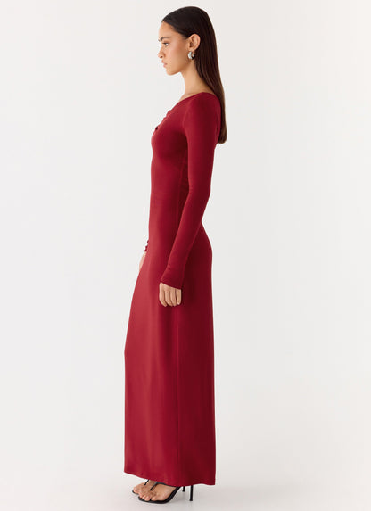 Jordana Twist Maxi Dress - Merlot Peppermayo Exclusive