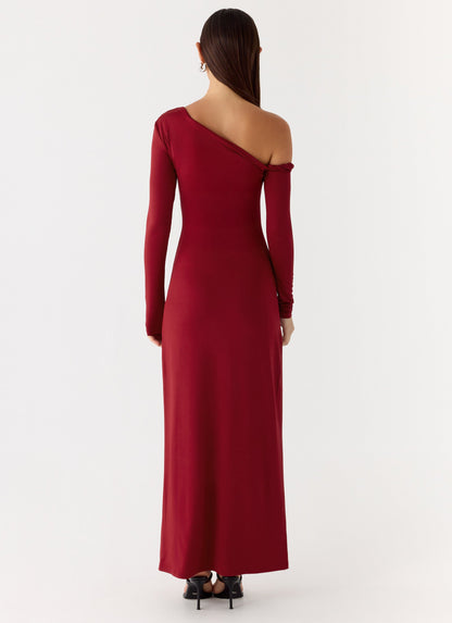 Jordana Twist Maxi Dress - Merlot Peppermayo Exclusive