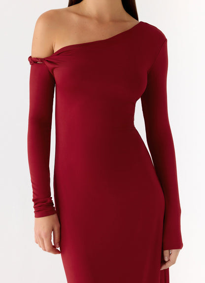 Jordana Twist Maxi Dress - Merlot Peppermayo Exclusive