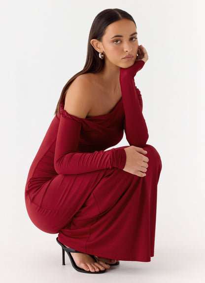 Jordana Twist Maxi Dress - Merlot Peppermayo Exclusive