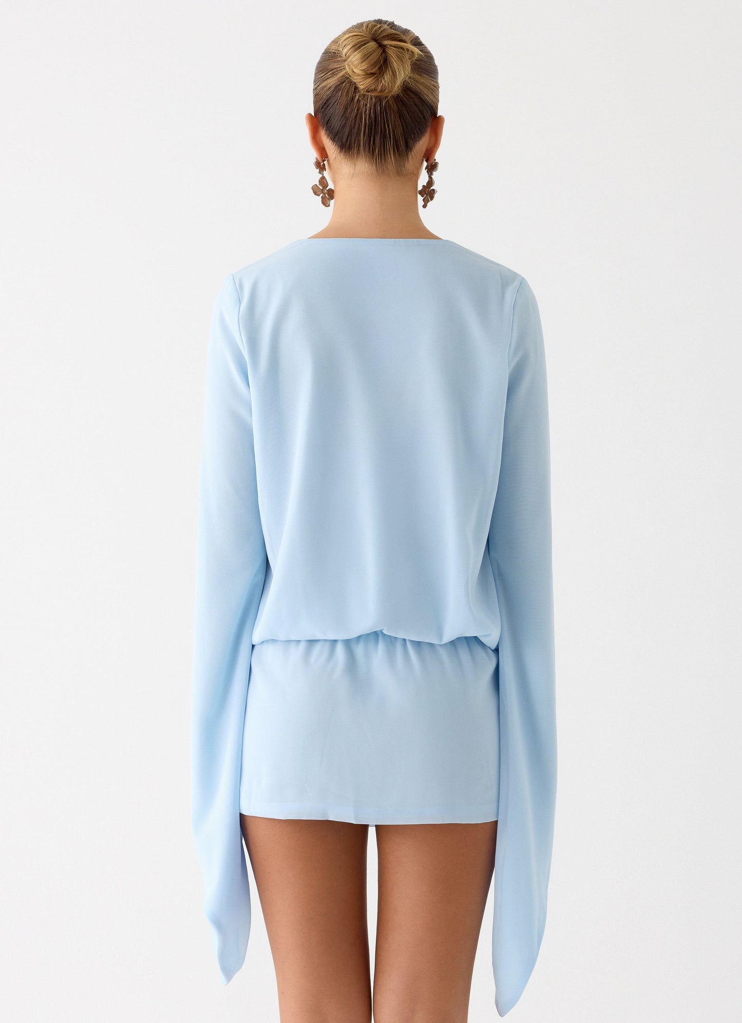 Junia Long Sleeve Mini Dress - Pale Blue Peppermayo Exclusive