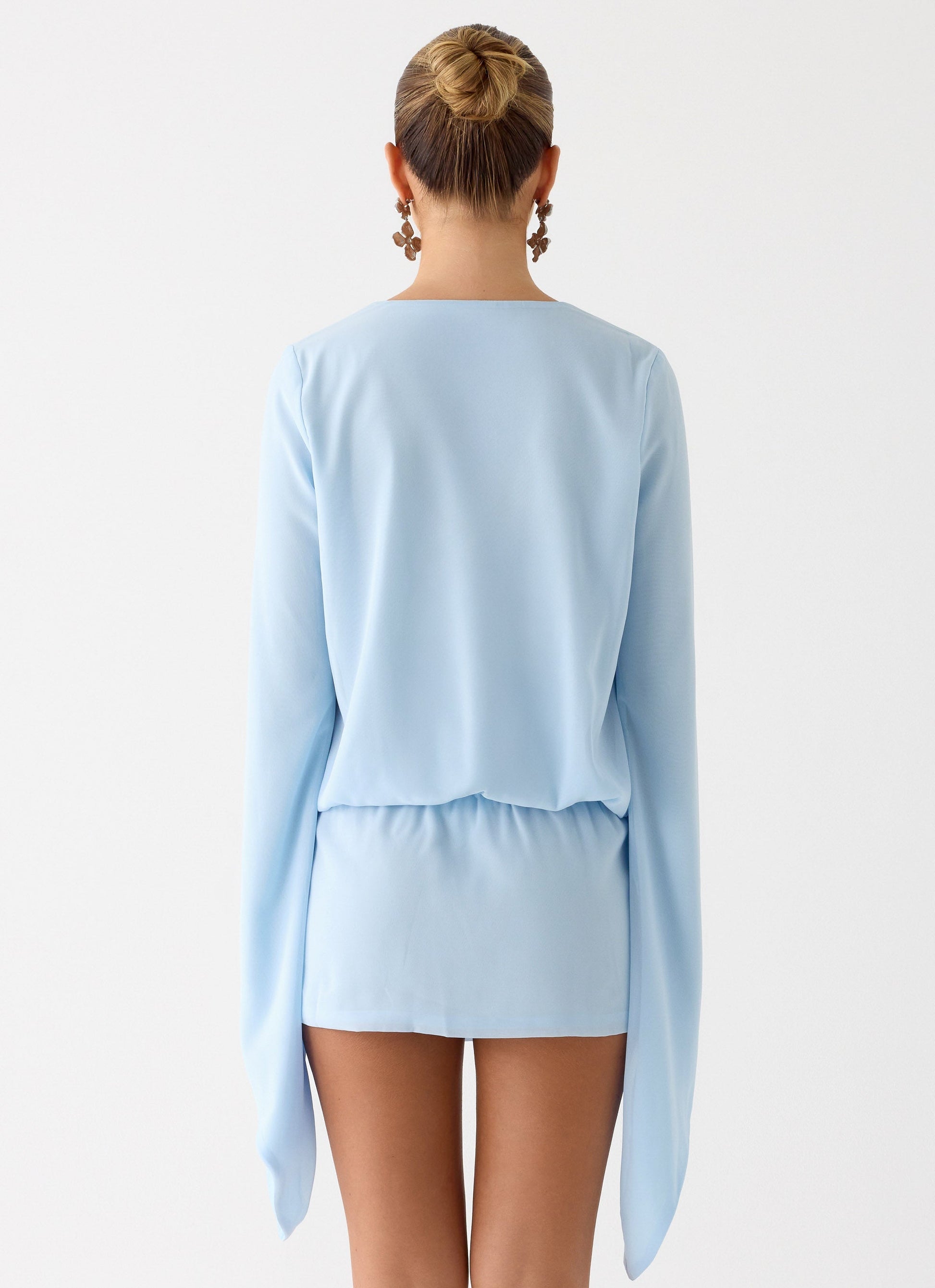Junia Long Sleeve Mini Dress - Pale Blue Peppermayo Exclusive
