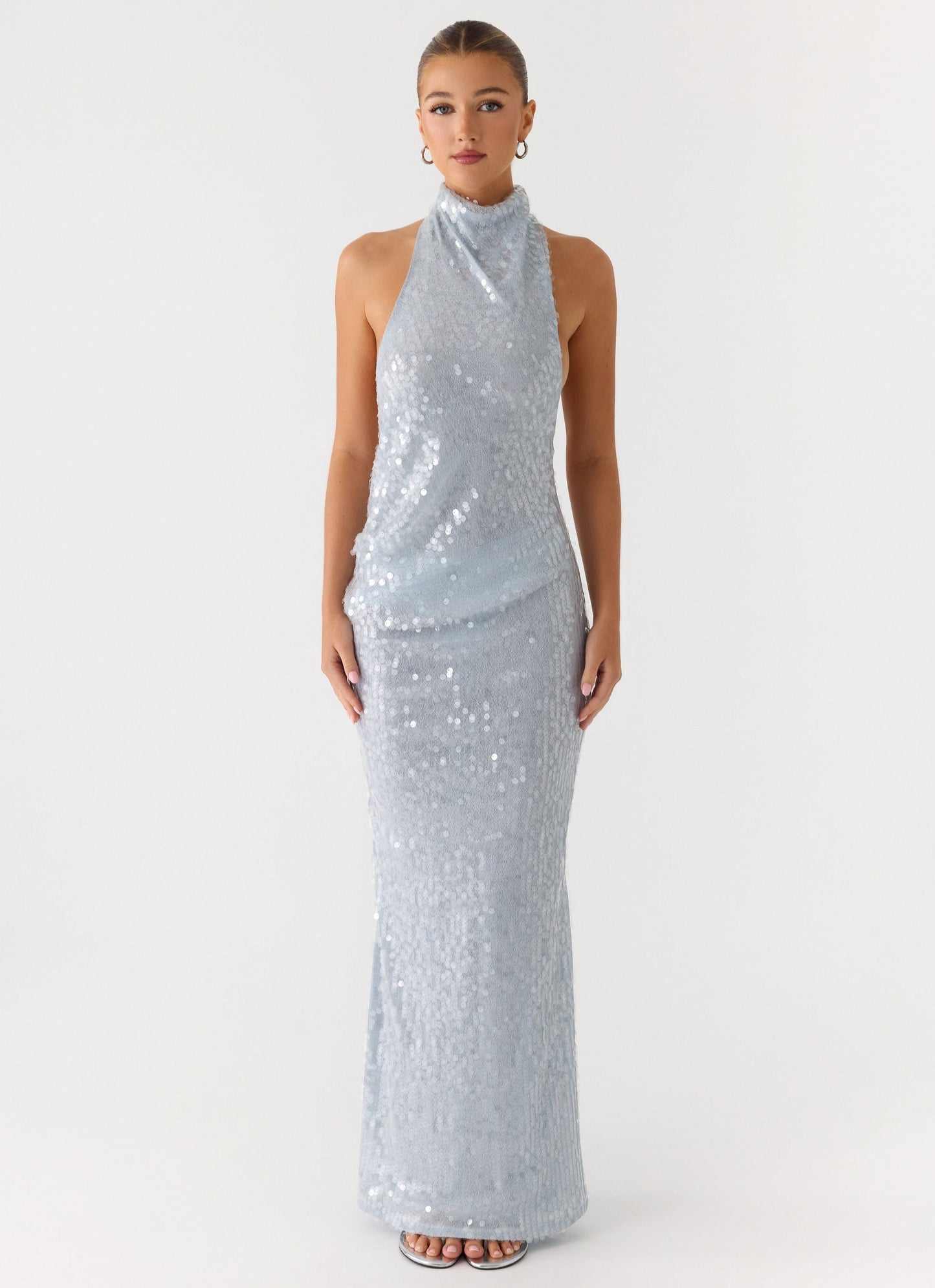 Kaida Sequin Maxi Dress - Misty Blue Peppermayo Exclusive