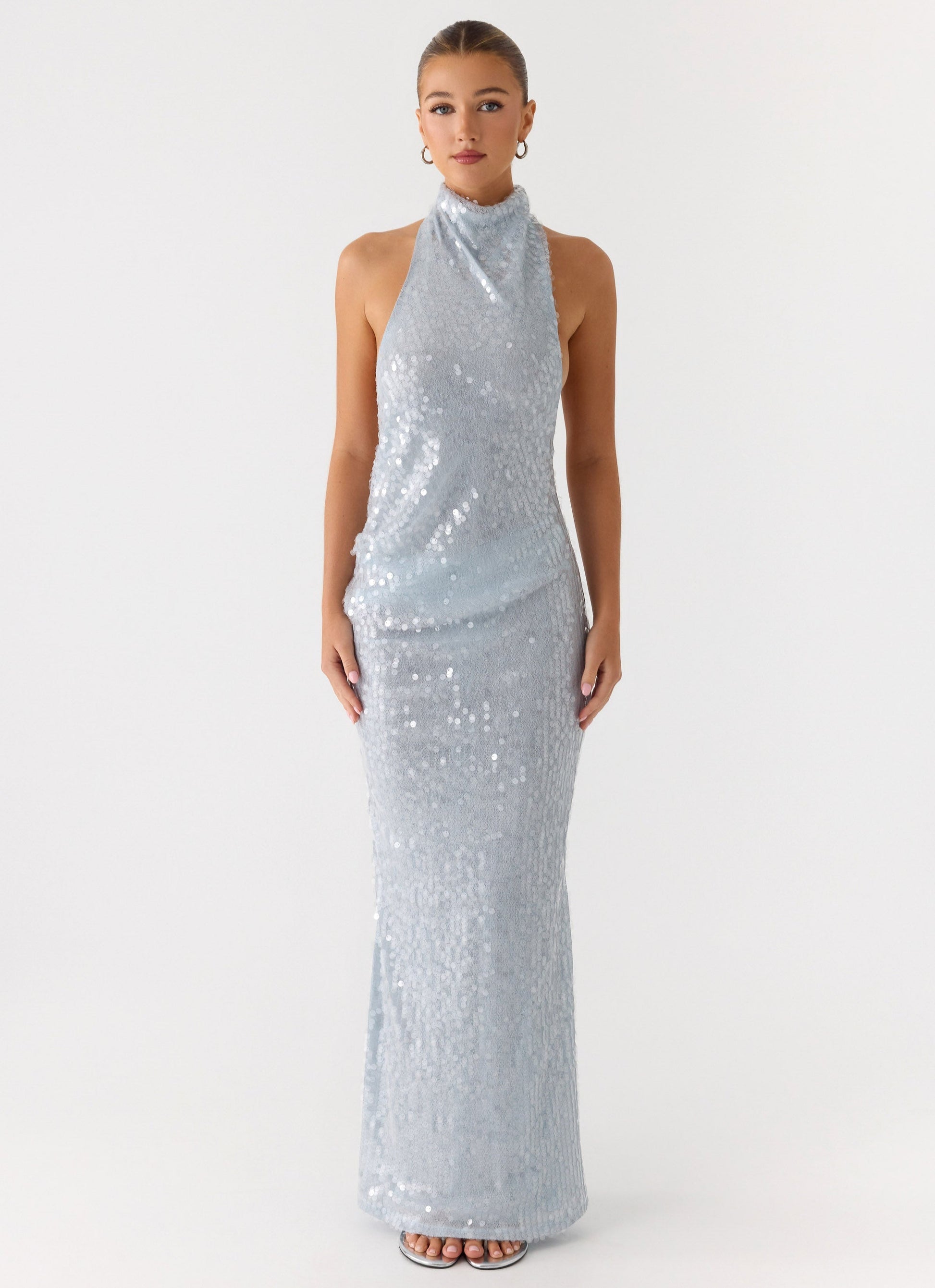 Kaida Sequin Maxi Dress - Misty Blue Peppermayo Exclusive