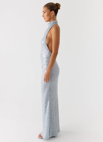 Kaida Sequin Maxi Dress - Misty Blue Peppermayo Exclusive