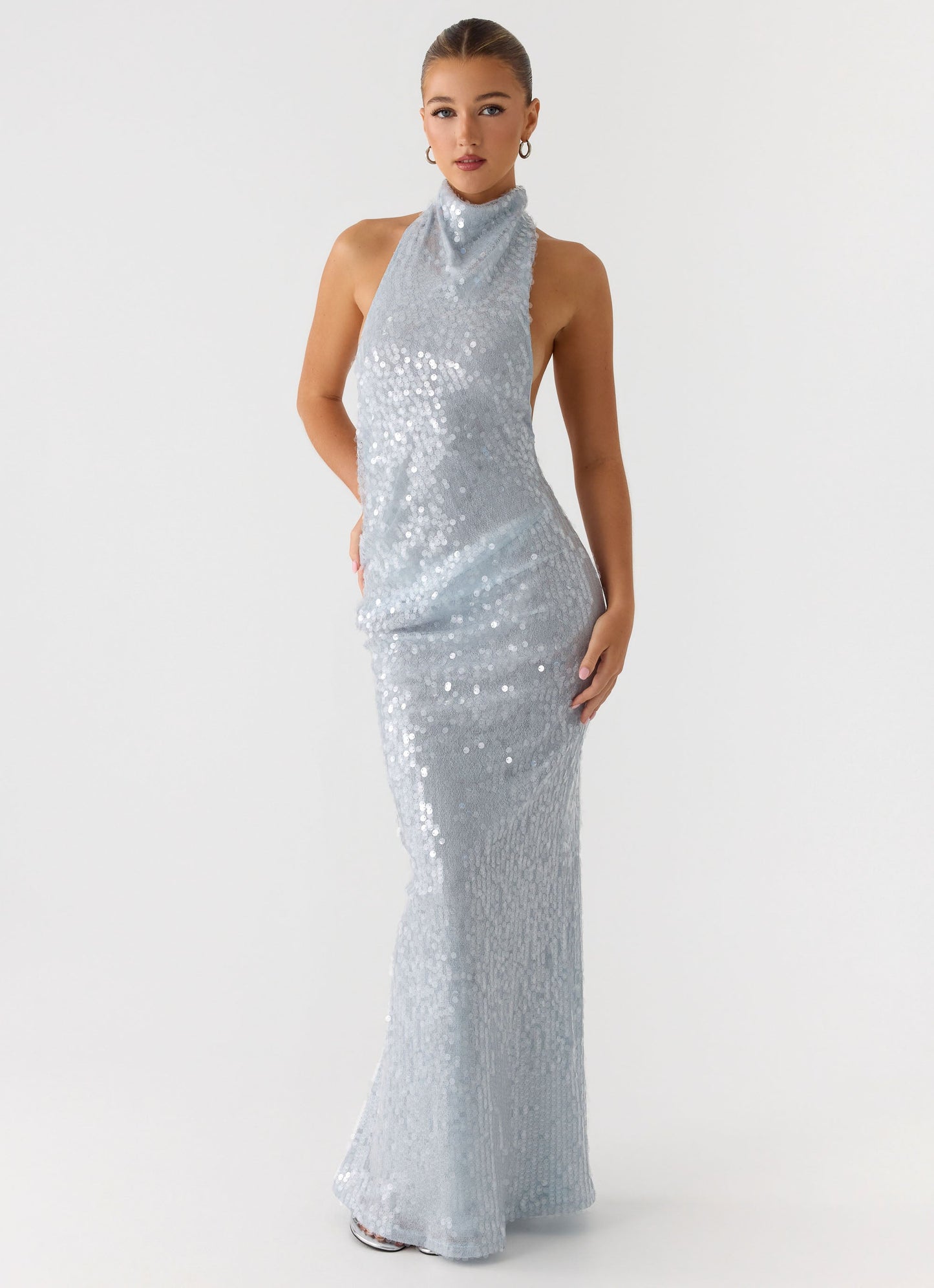 Kaida Sequin Maxi Dress - Misty Blue Peppermayo Exclusive