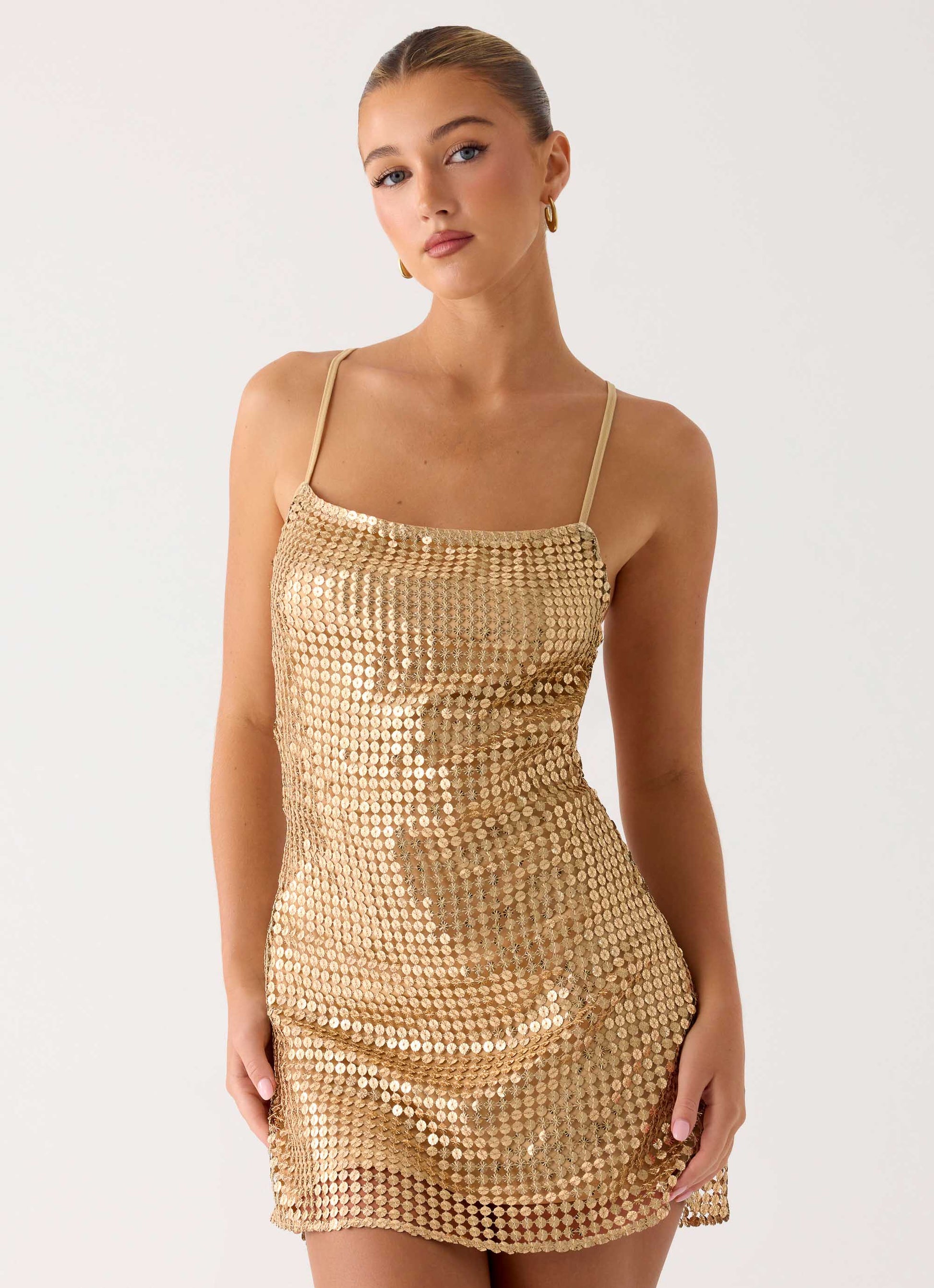 Kaitlin Mini Dress - Gold Peppermayo Exclusive