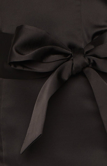 Kamie Black Satin Bow Mini Dress BB Exclusive