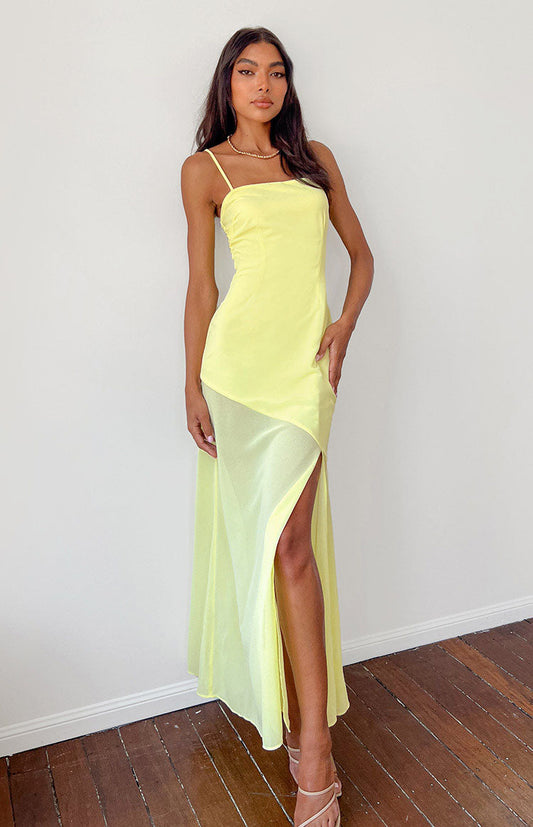 Karmic Yellow Chiffon Maxi Dress BB Exclusive