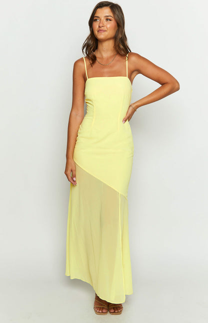 Karmic Yellow Chiffon Maxi Dress BB Exclusive