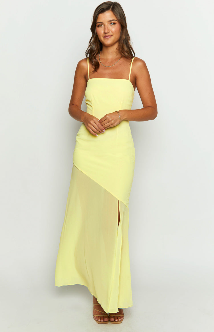 Karmic Yellow Chiffon Maxi Dress BB Exclusive