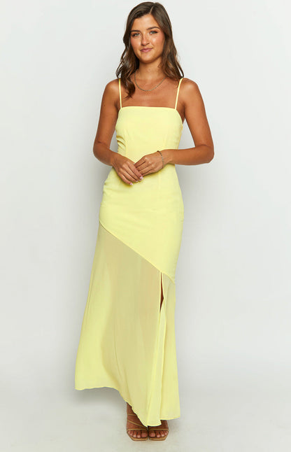 Karmic Yellow Chiffon Maxi Dress BB Exclusive