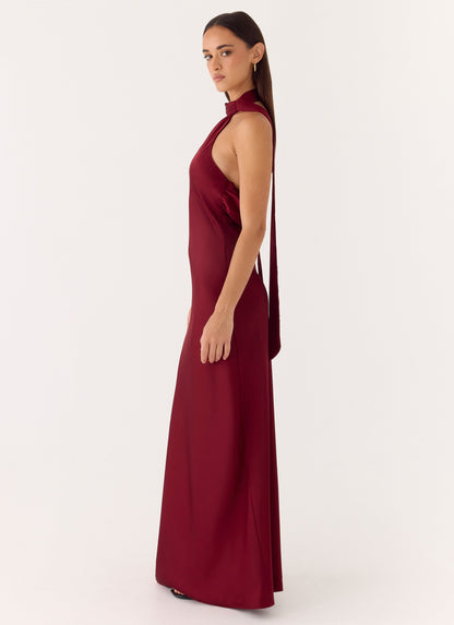 Keena Scarf Maxi Dress - Merlot Peppermayo Exclusive