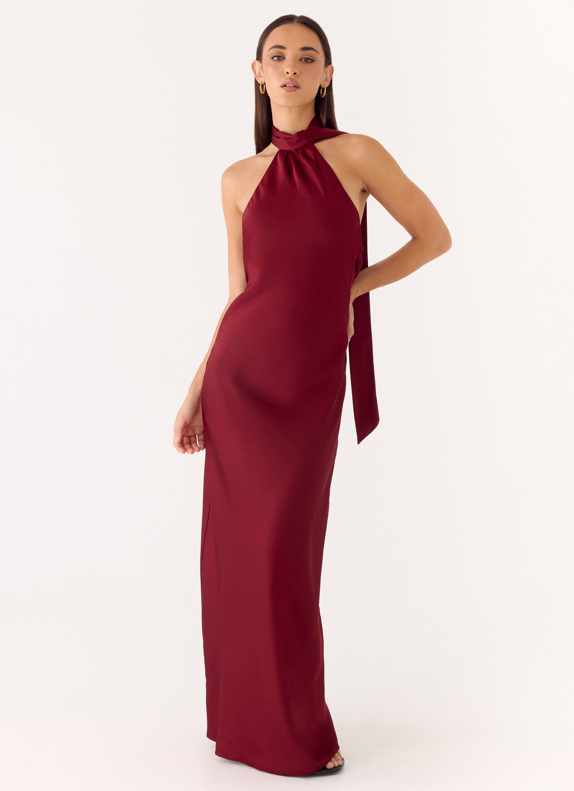 Keena Scarf Maxi Dress - Merlot Peppermayo Exclusive