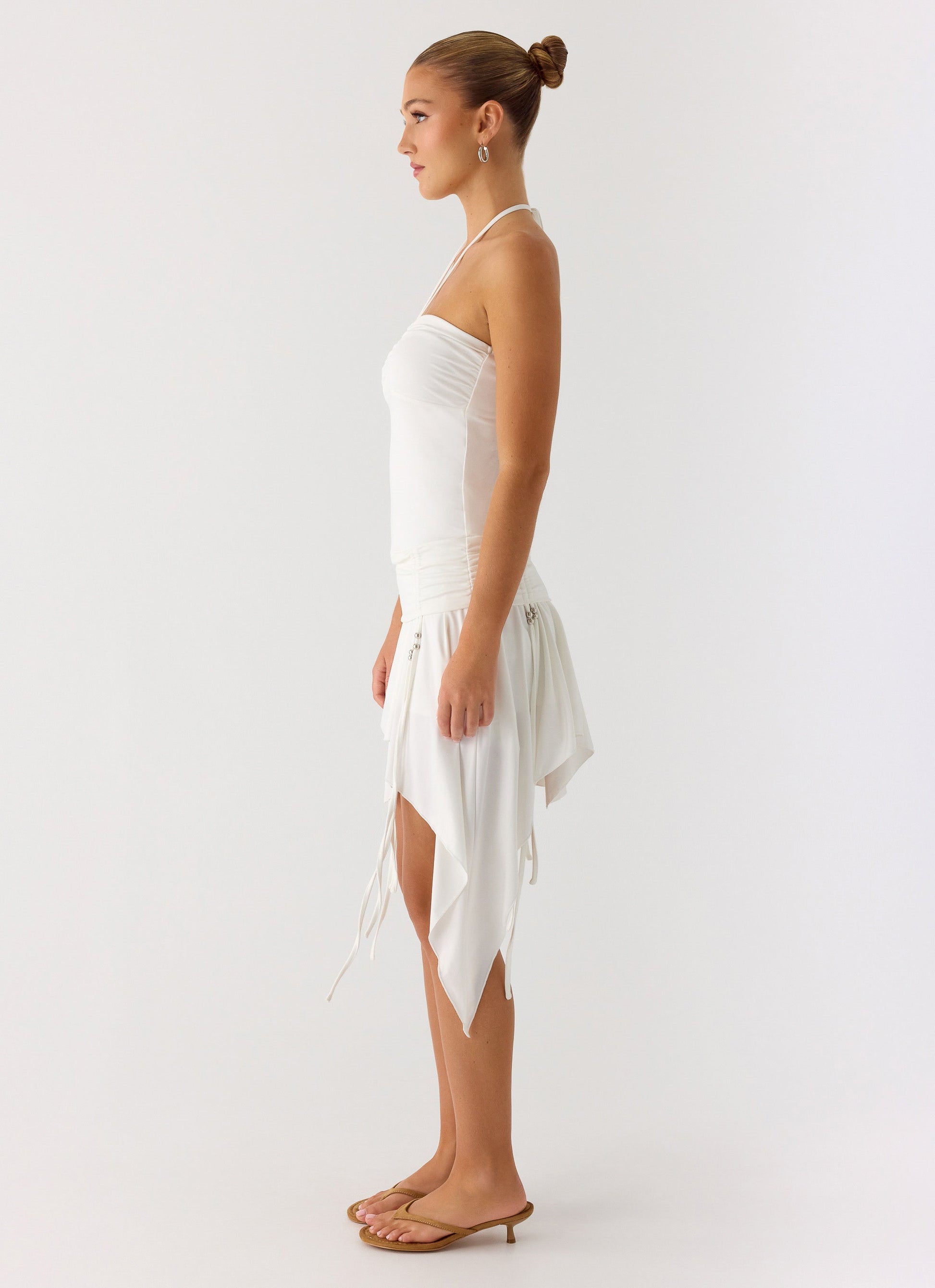 Khalida Jersey Halter Mini Dress - White Peppermayo Exclusive