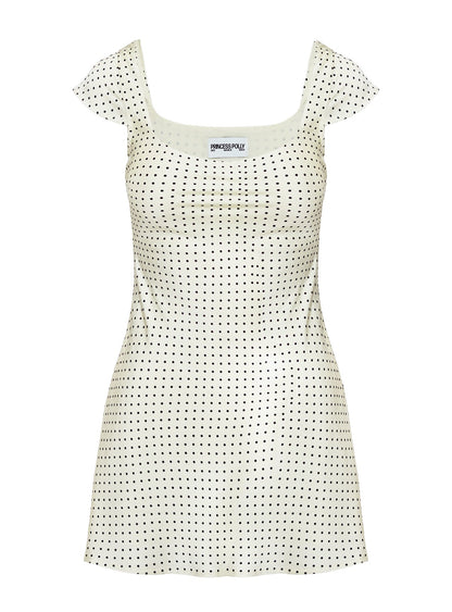 Lucienna Polka Dot Mini Dress White / Black Princess Polly