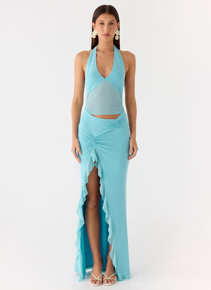 Last Sequence Maxi Dress - Aqua Blue Peppermayo Exclusive