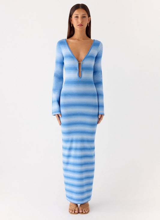 Late Night Calls Knit Maxi Dress - Cerulean Peppermayo Exclusive